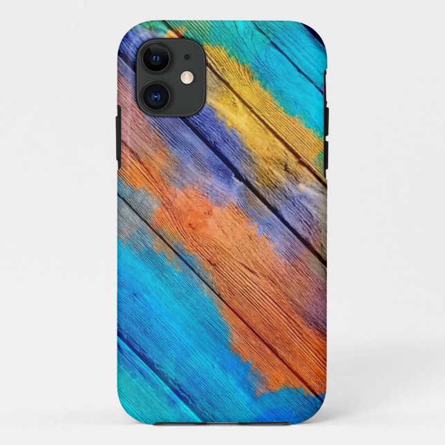Farbige Acrylmalerei auf Holz #3 Case-Mate iPhone Hülle (Rückseite)