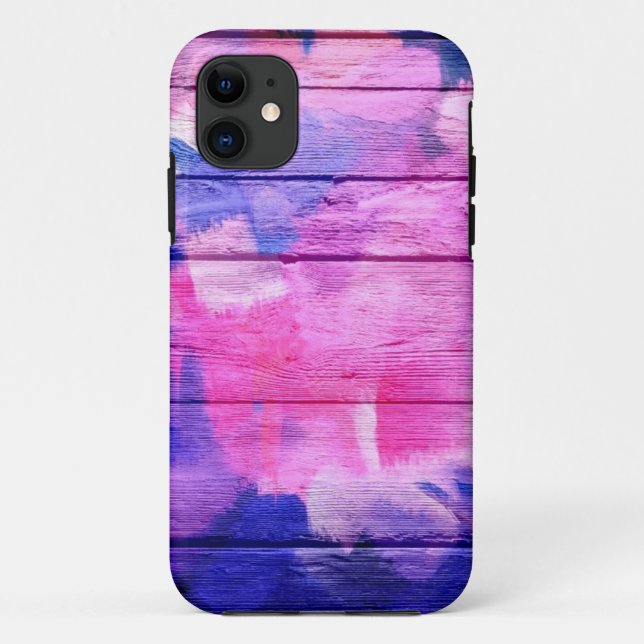 Farbige Acrylmalerei auf Holz #5 Case-Mate iPhone Hülle (Rückseite)