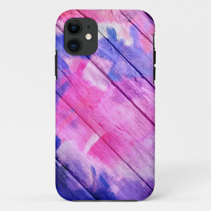 Farbige Acrylmalerei auf Holz #6 iPhone 11 Hülle
