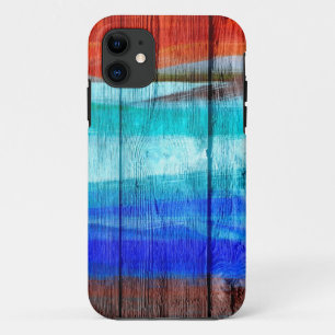 Farbige Acrylmalerei auf Holz #8 iPhone 11 Hülle