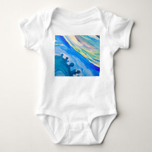 Farbige Acrylmalerei, texturierter Hintergrund. Baby Strampler