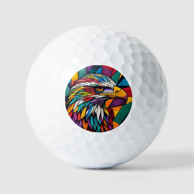 Farbige Adlerkunst Golfball (Vorderseite)