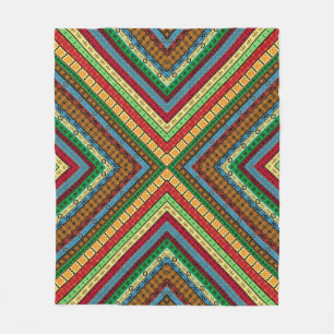 Farbige afrikanische geometrische Motive und Symbo Fleecedecke