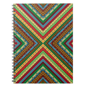 Farbige afrikanische geometrische Motive und Symbo Notizblock