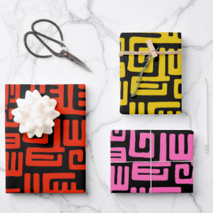 Farbige afrikanische Printwerbung Geschenkpapier Set