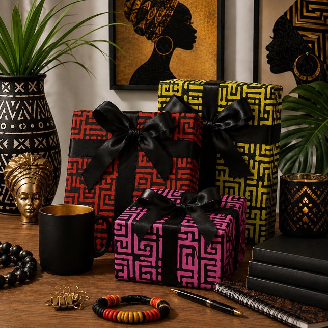 Farbige afrikanische Printwerbung Geschenkpapier Set (Von Creator hochgeladen)