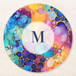 Farbige Alkoholfarbe Moderne Aquarellfarben Runder Pappuntersetzer