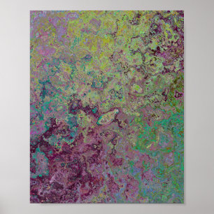 Farbige Alkoholtinte, grün und Burgund Abstrakt Poster