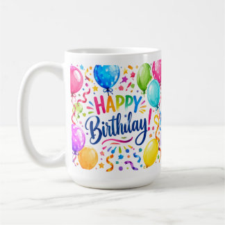 Farbige Alles Gute zum Geburtstag Luftballons & Ko Kaffeetasse