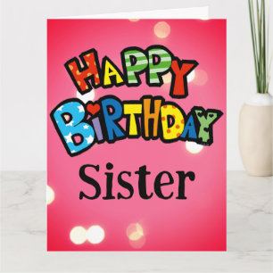 Farbige Alles Gute zum Geburtstag Schwester Karte
