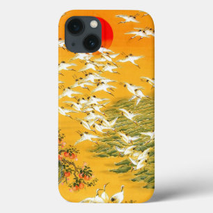 Farbige alte japanische Kraniche bei Sonnenunterga Case-Mate iPhone Hülle