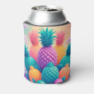 Farbige Ananas Dosenkühler