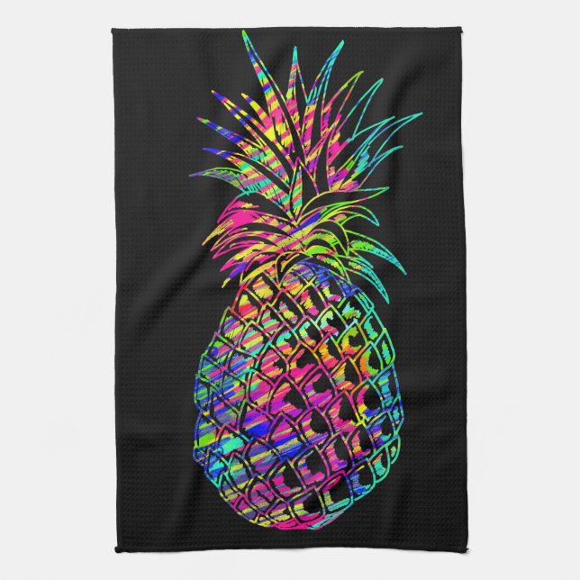 Farbige Ananas Geschirrtuch (Vertikal)
