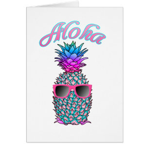 Farbige Ananas Hawaiian Aloha