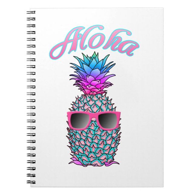 Farbige Ananas Hawaiian Aloha Notizblock (Vorderseite)