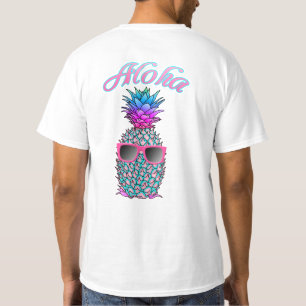 Farbige Ananas Hawaiian Aloha T-Shirt