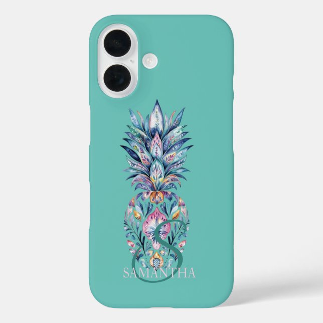 Farbige Ananas Minze Grün Case-Mate iPhone Hülle (Rückseite)