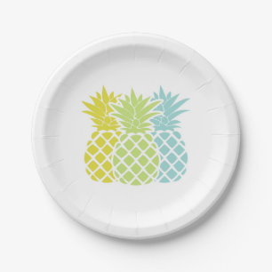 Farbige Ananas Pappteller