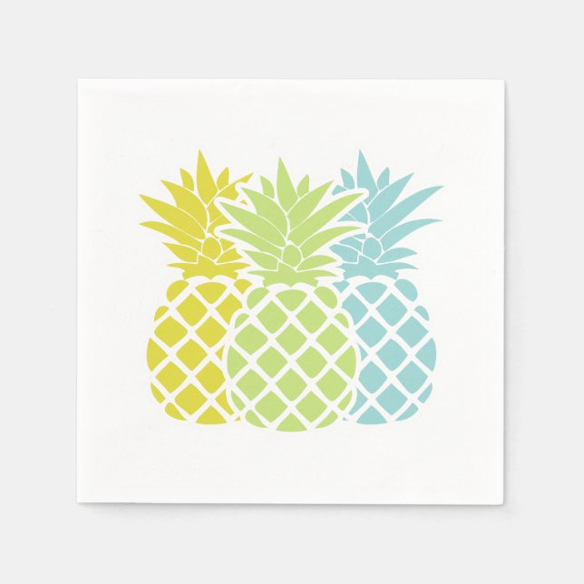 Farbige Ananas Serviette (Vorderseite)