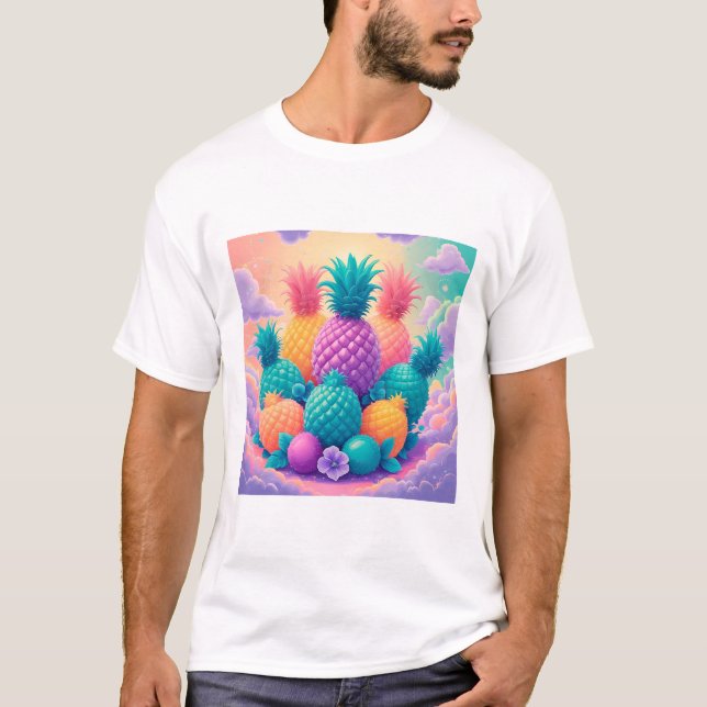 Farbige Ananas T-Shirt (Vorderseite)