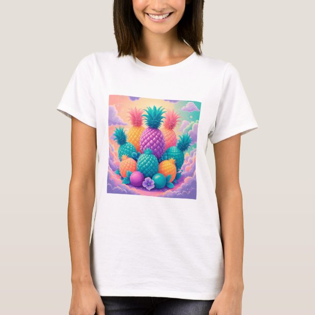 Farbige Ananas T-Shirt (Vorderseite)