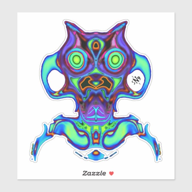 Farbige antike Raumdol v1 Aufkleber (Blatt)