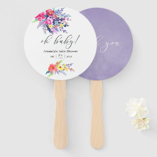 Farbige Aquarell-Blumen-Baby-Party Fächer