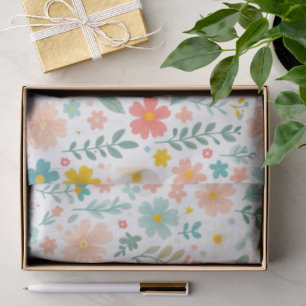 Farbige Aquarell-Blumen  Seidenpapier