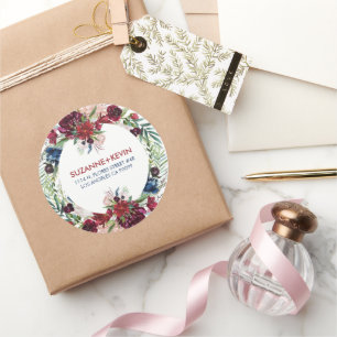 Farbige Aquarell-Blumenbouquet Runder Aufkleber