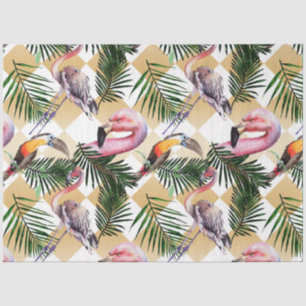 Farbige Aquarell-Flamingo-Serie Design 8 Seidenpapier