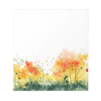 Farbige Aquarell-Frühlingsblüten Florales Notizbuc Notizblock