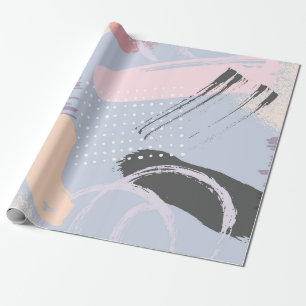 Farbige Aquarell-Pinselstriche Collage Geschenkpapier