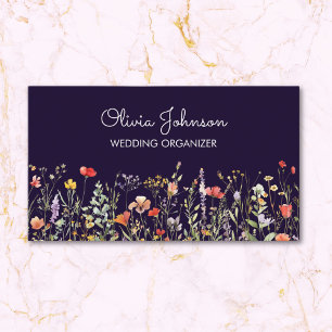 Farbige Aquarell-Sommerblumen Wildblumen Visitenkarte
