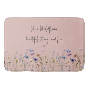 Farbige Aquarell-Wildblume Badematte