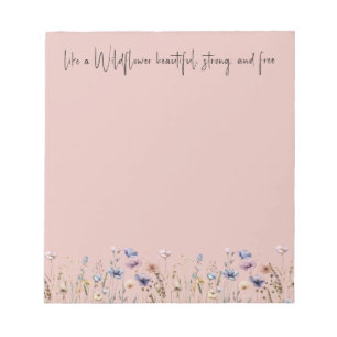 Farbige Aquarell-Wildblume Notizblock