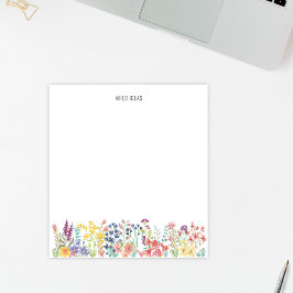Farbige Aquarell-Wildblume Notizblock