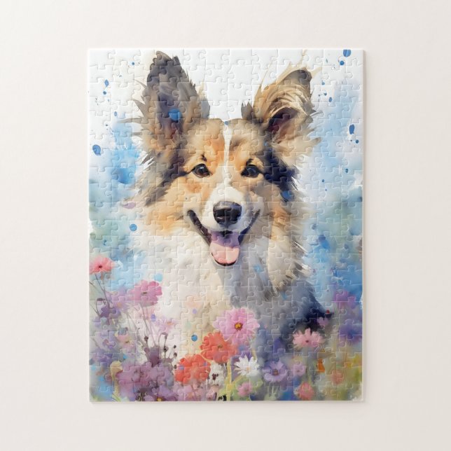 Farbige Aquarellbilder Puzzle (Vertikal)