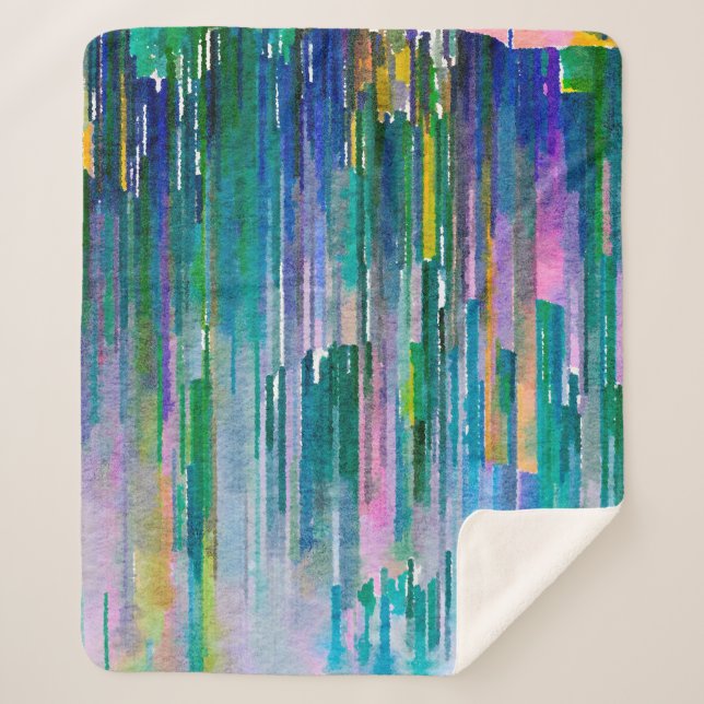 Farbige Aquarellbilder Sherpadecke (Vorderseite)