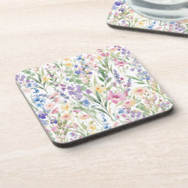 Farbige Aquarellblumen Getränkeuntersetzer