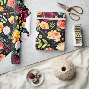 Farbige Aquarelle Blume Geschenkpapier