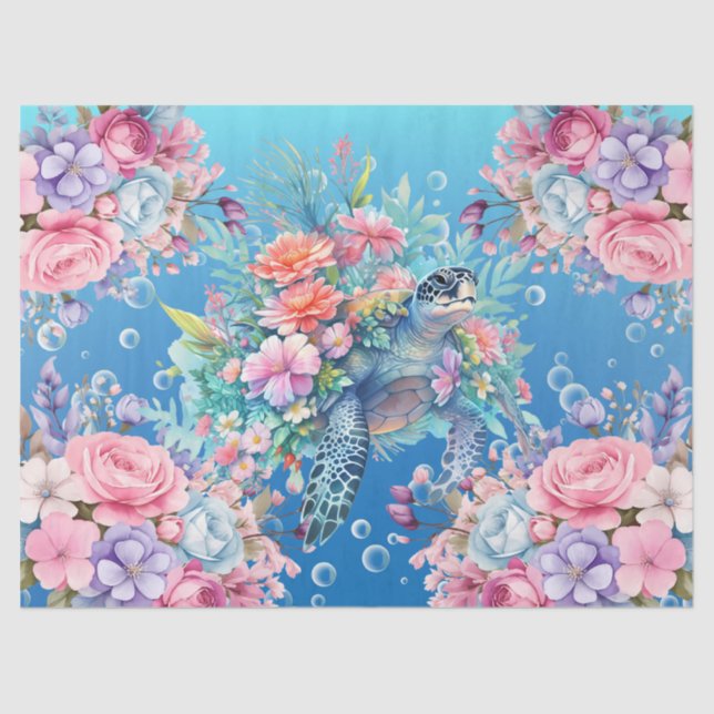 Farbige Aquarellenschildkröte Seidenpapier (Vorderseite)