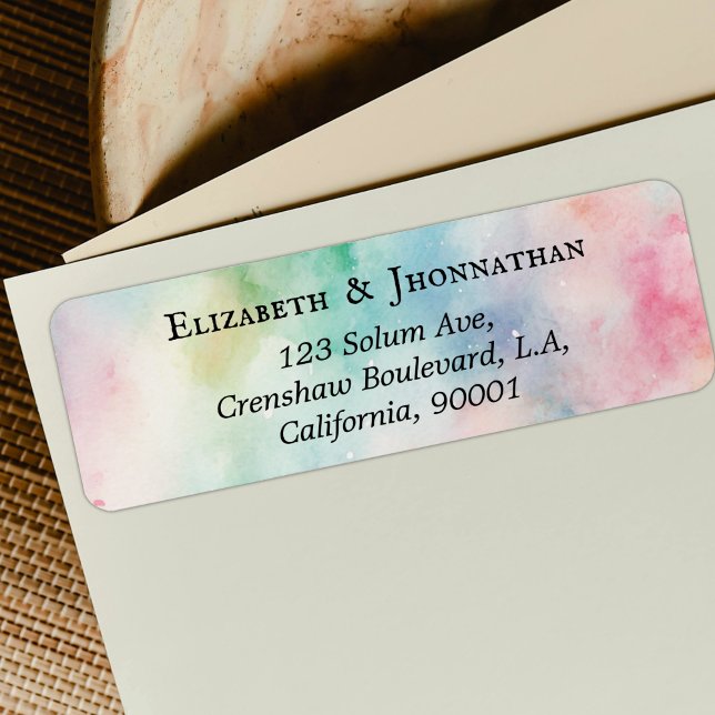 Farbige Aquarellfarbe Schwarzer Name und Adresse (Von Creator hochgeladen)