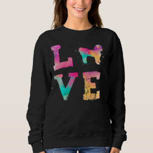Farbige Aquarellfarbe Shih Tzu Kurze Clip Liebe R Sweatshirt