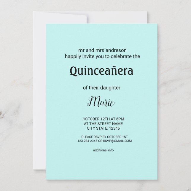 Farbige Aquarellfarben hinzufügen Ihren Namen Text Einladung (Vorderseite)