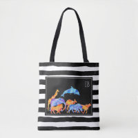 Farbige Aquarellfarben-Monogramm für Wildtierherde