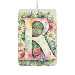 Farbige Aquarellfarben Personalisierte Monogramm-B Autolufterfrischer
