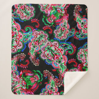 Farbige Aquarellfarbenpaisley-Blumenillustrierung  Sherpadecke