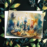 Farbige Aquarellmalerei Hanukkah Menorah<br><div class="desc">Farbige Aquarellmalerei Hanukkah Menorah</div>