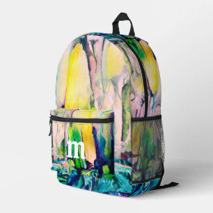 Farbige Aquarellmalerei Monogramm Bedruckter Rucksack