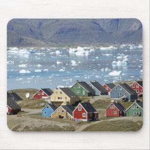 Farbige Architektur der Stadt, Narsaq, Mousepad
